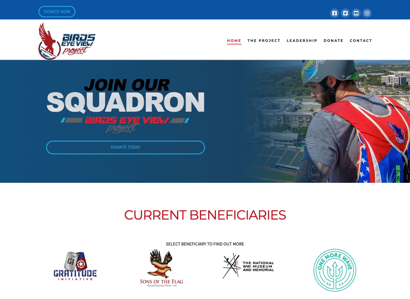 The activity-led Birds Eye View Project homepage in November 2023