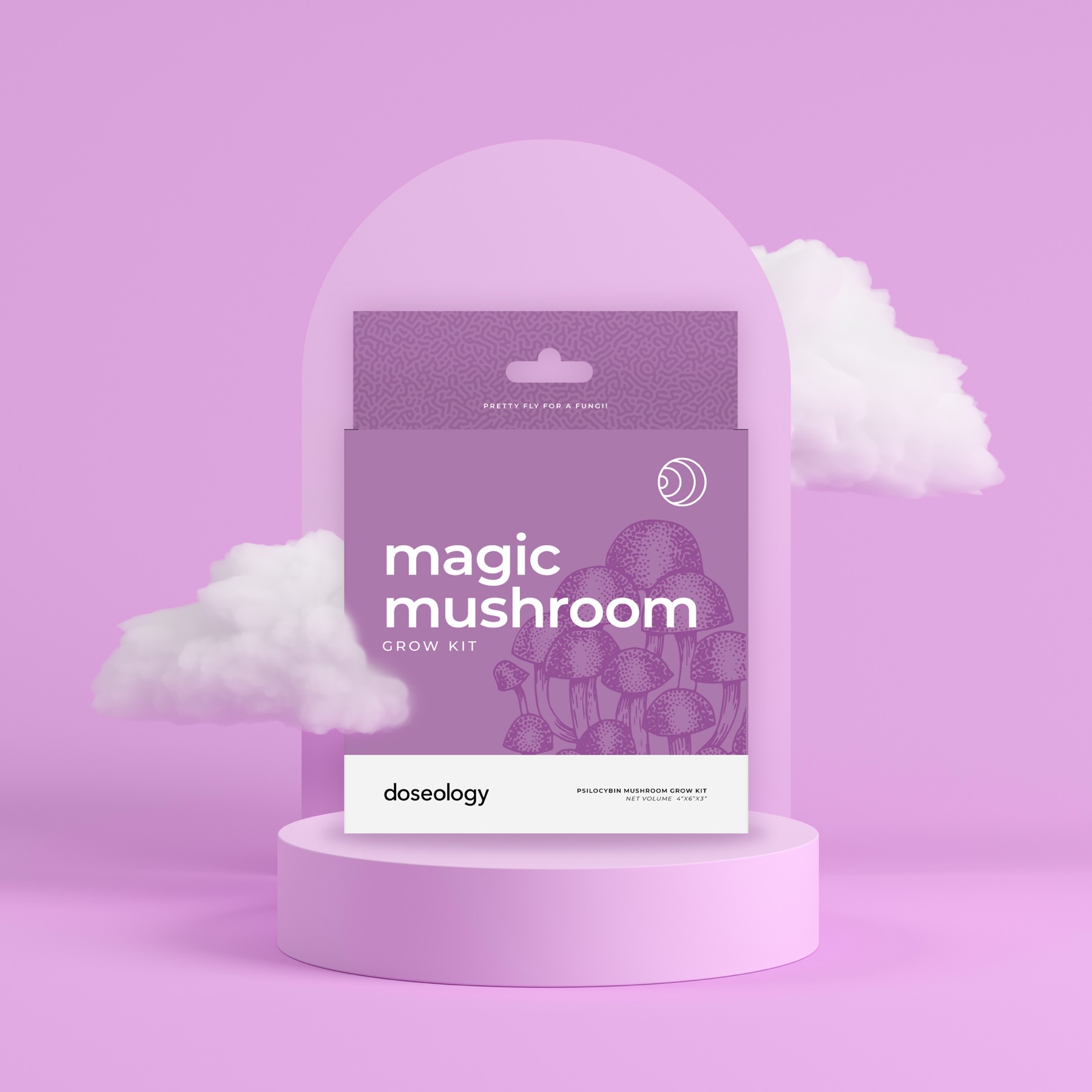 Doseology mushroom grow kit packaging
