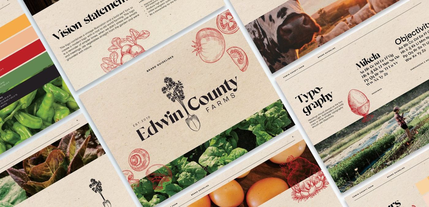 Edwin County Farms brand deck spreads