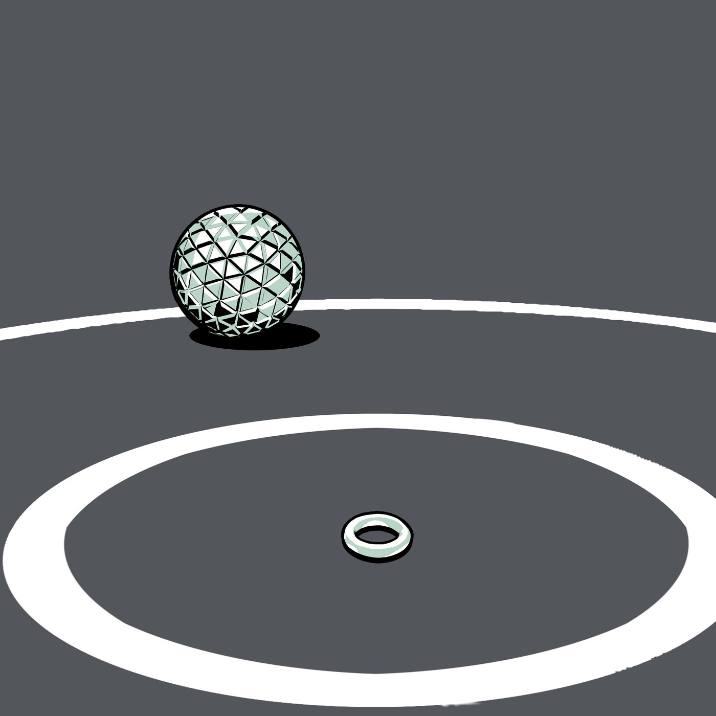 Illustration — bocce ball on the court