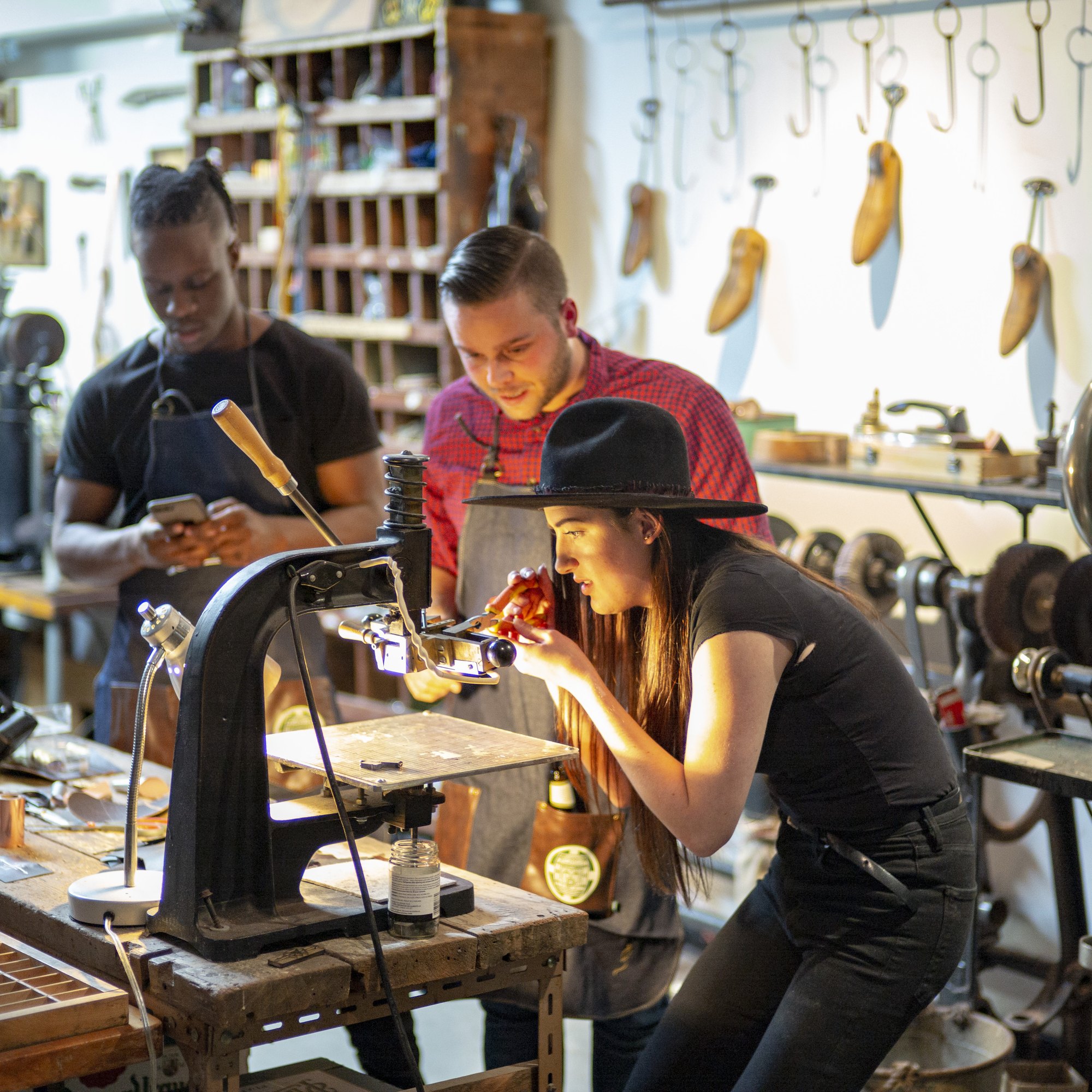 A craftsperson works during the Pilsner Urquell event